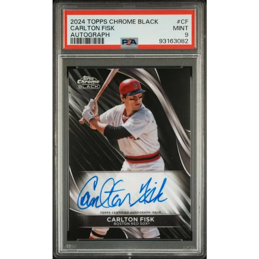 2024 Topps Chrome Black  #CBA-CF Carlton Fisk PSA 9 MINT Auto Boston Red Sox Baseball Card