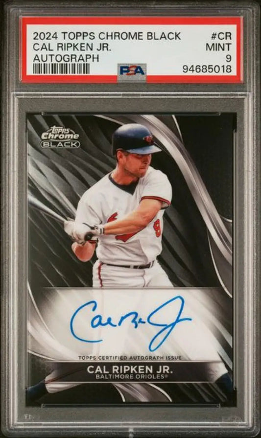 PSA-graded 2024 Topps Chrome Black Cal Ripken Jr. Auto Baltimore Orioles Baseball Card