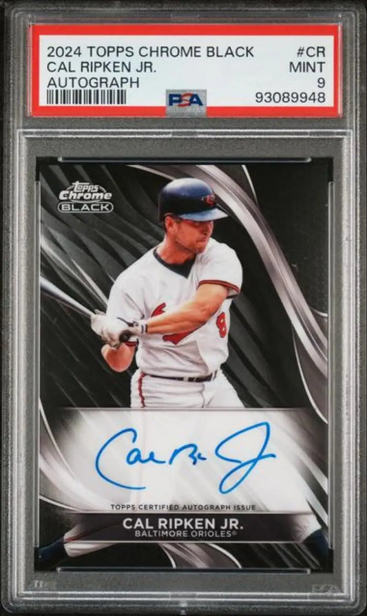 PSA-graded 2024 Topps Chrome Black Cal Ripken Jr. Auto Baltimore Orioles Baseball Card