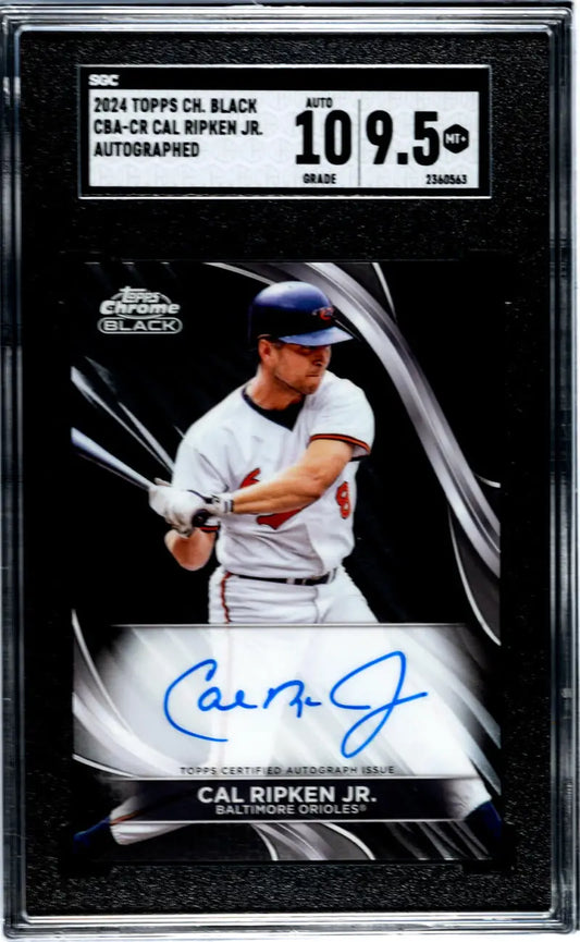 Graded 2021 Topps Chrome Black Cal Ripken Jr. Auto Baseball Card SGC 9.5 Mint Baltimore Orioles