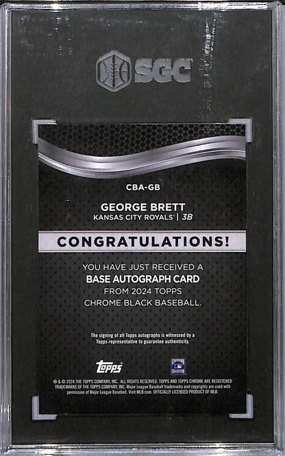 Graded George Brett baseball card from Kansas City Royals in 2024 Topps Chrome Black