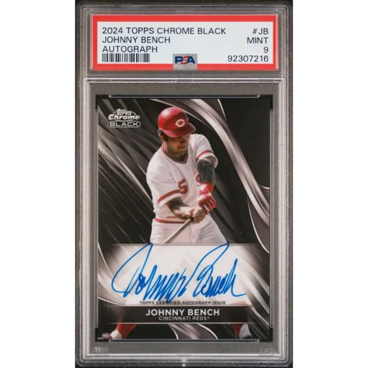 2024 Topps Chrome Black #CBA-JB Johnny Bench PSA 9 MINT Auto Cincinnati Reds Baseball Card