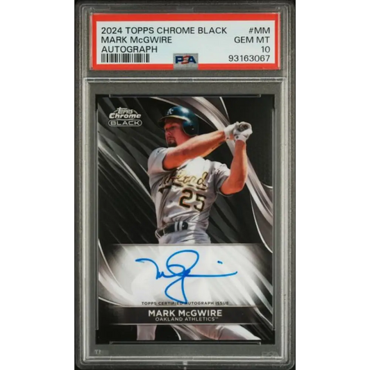 2024 Topps Chrome Black #CBA-MM Mark McGwire PSA 10 GEM MINT Auto Oakland Athletics Baseball Card