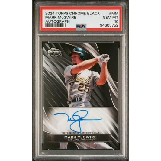 2024 Topps Chrome Black #CBA-MM Mark McGwire PSA 10 GEM MINT Auto Oakland Athletics Baseball Card
