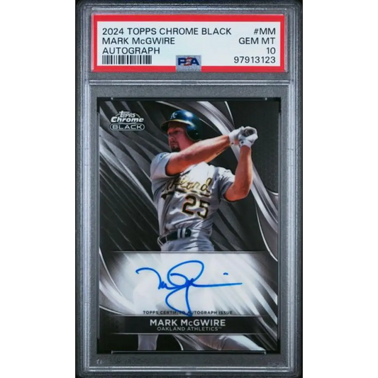 2024 Topps Chrome Black #CBA-MM Mark McGwire PSA 10 GEM MINT Auto Oakland Athletics Baseball Card