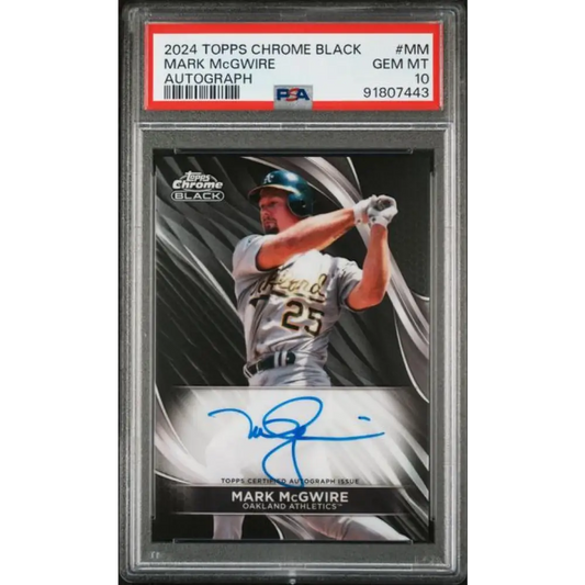 2024 Topps Chrome Black #CBA-MM Mark McGwire PSA 10 GEM MINT Auto Oakland Athletics Baseball Card