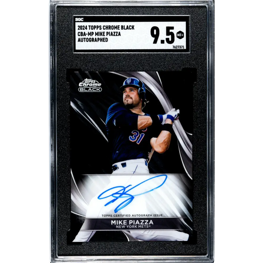 2024 Topps Chrome Black #CBA-MP Mike Piazza SGC 9.5 MINT+ Auto New York Mets Baseball Card