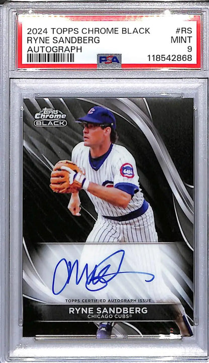 Ryne Sandberg Topps Chrome Black 2024 autographed baseball card PSA 9 MINT