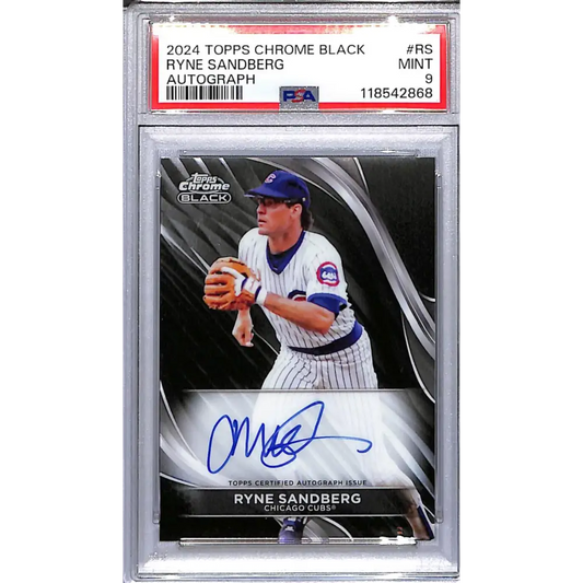 2024 Topps Chrome Black #CBA-RS Ryne Sandberg PSA 9 MINT Auto Chicago Cubs