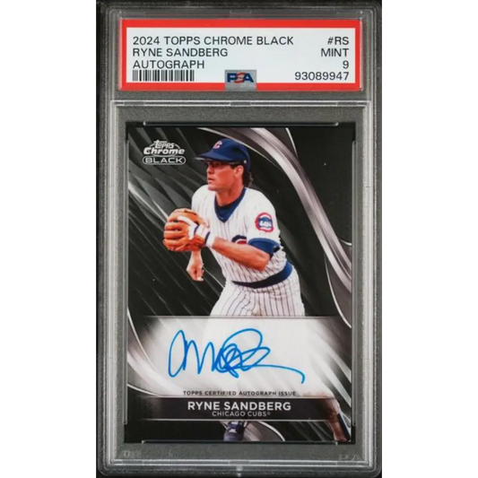 2024 Topps Chrome Black #CBA-RS Ryne Sandberg PSA 9 MINT Auto Chicago Cubs Baseball Card