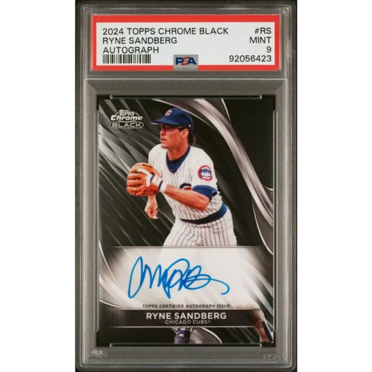 2024 Topps Chrome Black #CBA-RS Ryne Sandberg PSA 9 MINT Auto Chicago Cubs Baseball Card