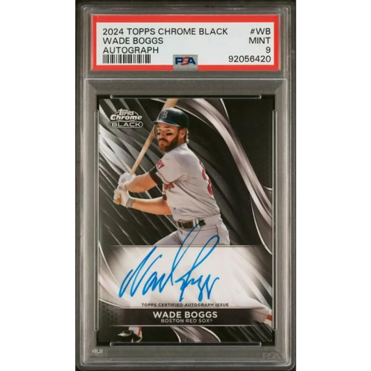 2024 Topps Chrome Black #CBA-WB Wade Boggs PSA 9 MINT Auto Boston Red Sox Baseball Card