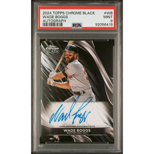 2024 Topps Chrome Black #CBA-WB Wade Boggs PSA 9 MINT Auto Boston Red Sox Baseball Card