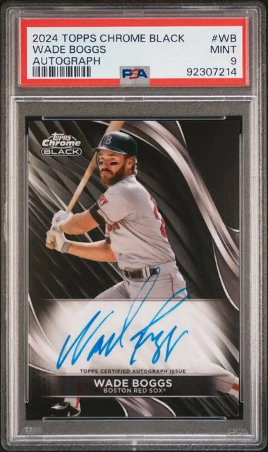 PSA-graded 2024 Topps Chrome Black Wade Boggs auto Boston Red Sox baseball card