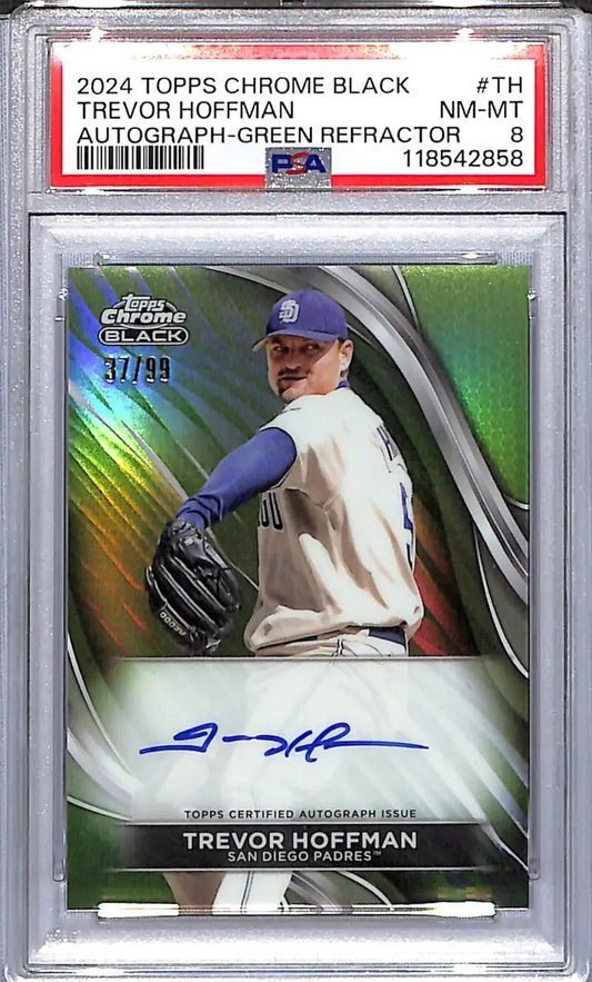Trevor Hoffman 2024 Topps Chrome Black Green Refractor autographed baseball card