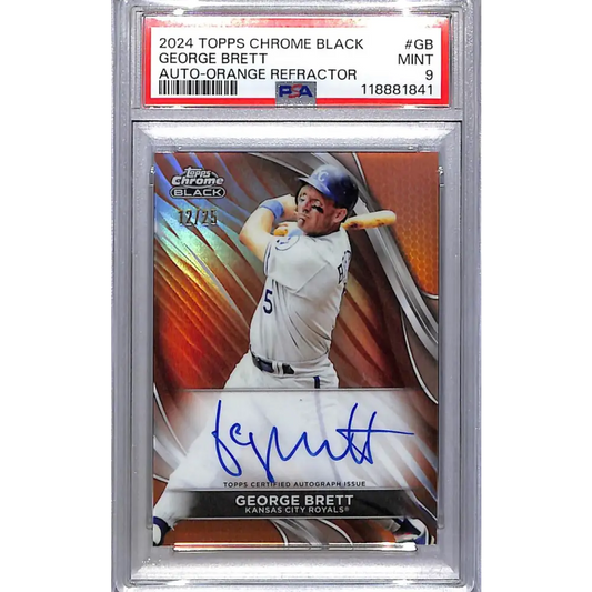 2024 Topps Chrome Black Orange #CBA-GB George Brett PSA 9 MINT Auto 12/25 Kansas City Royals