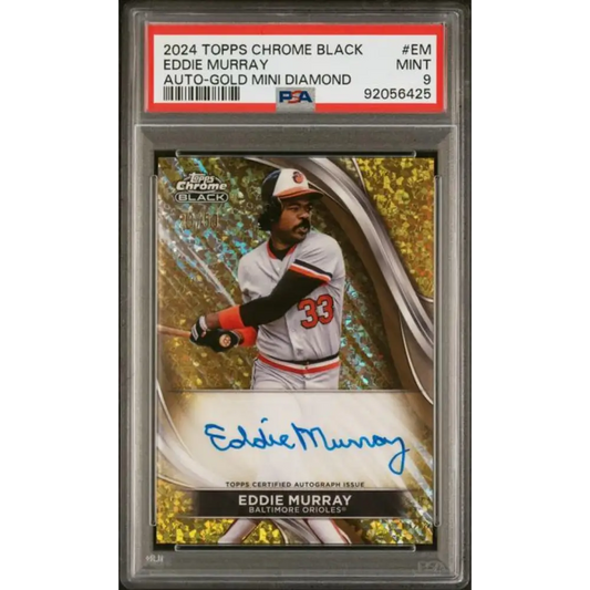 2024 Topps Chrome Black Refractor Gold Mini-Diamonds #CBA-EM Eddie Murray PSA 9 MINT Auto 26/50 Baltimore Orioles Baseball Ca