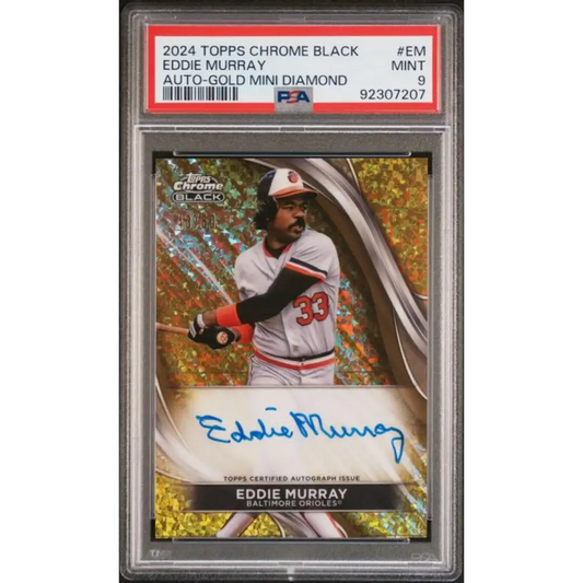 2024 Topps Chrome Black Refractor Gold Mini-Diamonds #CBA-EM Eddie Murray PSA 9 MINT Auto 43/50 Baltimore Orioles Baseball Ca