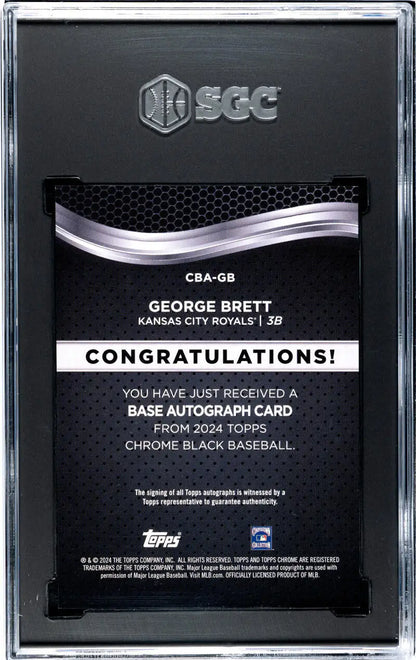 Redemption card for George Brett autograph from 2024 Topps Chrome Black Refractor
