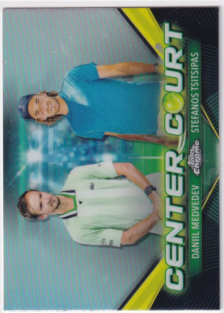 Trading card of Daniil Medvedev from Topps Chrome Center Court collection