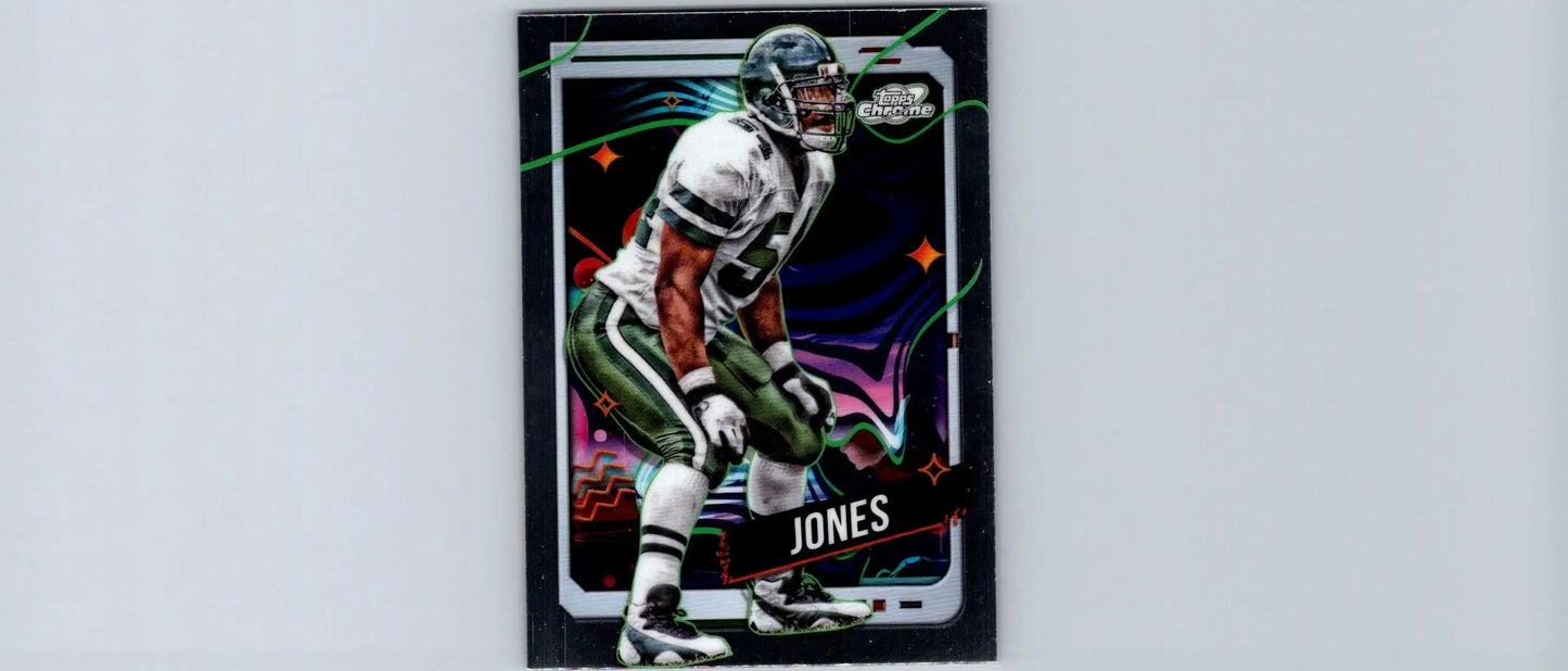 American football trading card of Marvin Jones in white and green jersey from Topps Chrome Cosmic