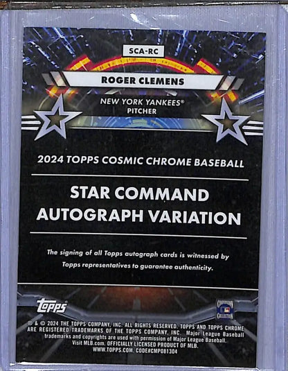 Roger Clemens 2024 Topps Chrome Cosmic Star Command Refractor baseball card