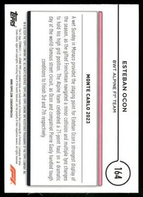 2024 Topps Chrome F1 Esteban Ocon #164 Racing - Trading Card