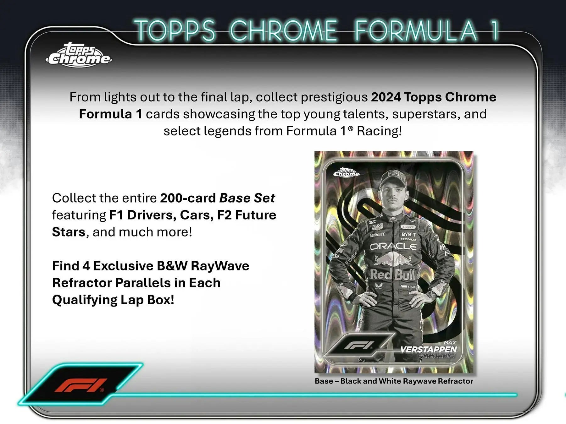 2024 Topps Chrome F1 qualifying lap refractor parallel trading card from Hobby Box