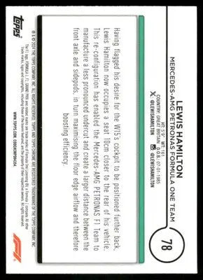 2024 Topps Chrome F1 Lewis Hamilton #78 Racing - Trading Card