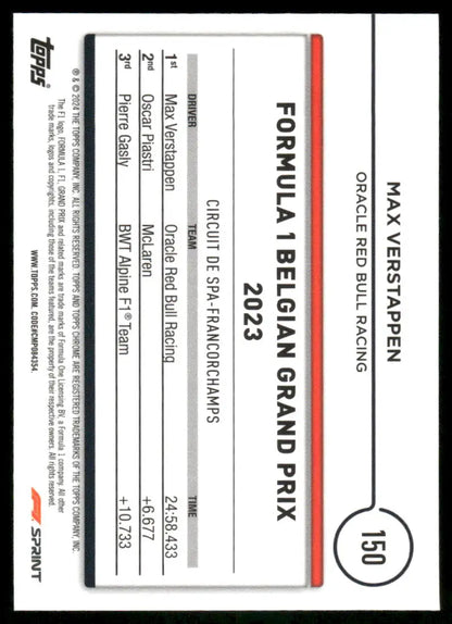 2024 Topps Chrome F1 Max Verstappen #150 Racing - Trading Card