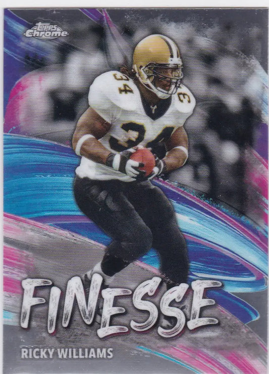2024 Topps Chrome Finesse Ricky Williams football card New Orleans Saints
