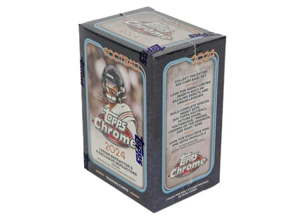 2024 Topps Chrome Football 7-Pack Blaster Box with pink and gold refractors