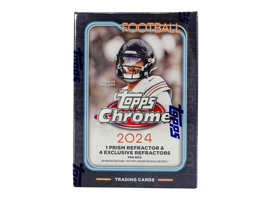 2024 Topps Chrome Football 7-Pack Blaster Box with Pink and Gold Refractors