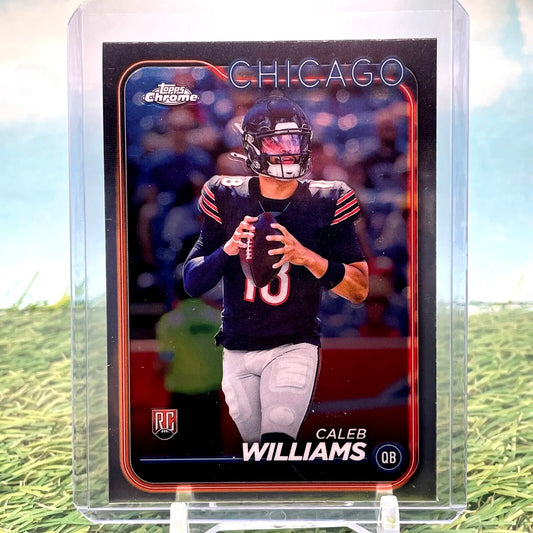 Caleb Williams rookie football card from 2024 Topps Chrome Football Chicago Bears Base