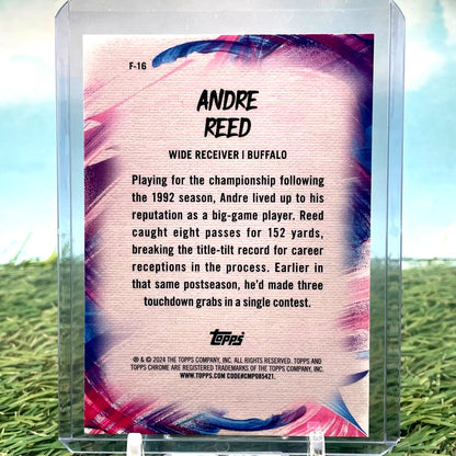 Andre Reed Topps Chrome Football Pink Finesse Insert card #F-16 Buffalo Bills