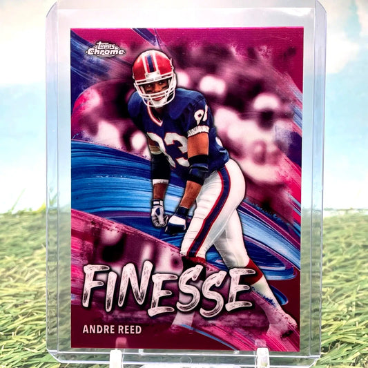 2024 Topps Chrome Football Pink Andre Reed Finesse Insert #F-16 Buffalo Bills Card