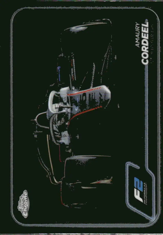 Formula 2 racing card featuring Amaury Cordeel from 2024 Topps Chrome Formula series