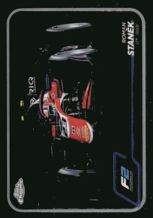 Topps Chrome Formula 2 racing card featuring Roman Stanek from Trident Racing