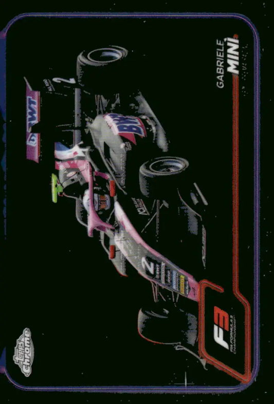 Gabriele Mini Formula 3 race car card from Topps Chrome Formula series featuring Prema Racing