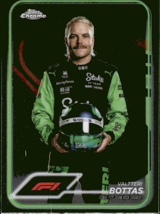 Valtteri Bottas Topps Chrome Formula 1 trading card from Stake F1 Team KICK Sauber
