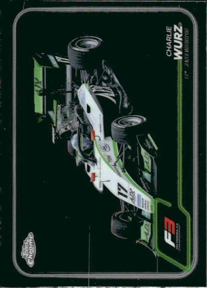 Formula 3 race car on 2024 Topps Chrome Formula 1 #130 Charlie Wurz Racing Card