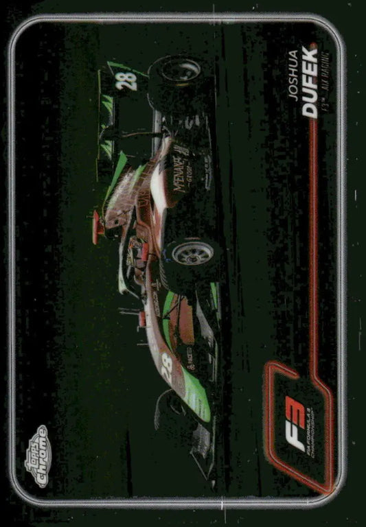 2024 Topps Chrome Formula 1 racing card featuring Joshua Dufek in NM-MT condition