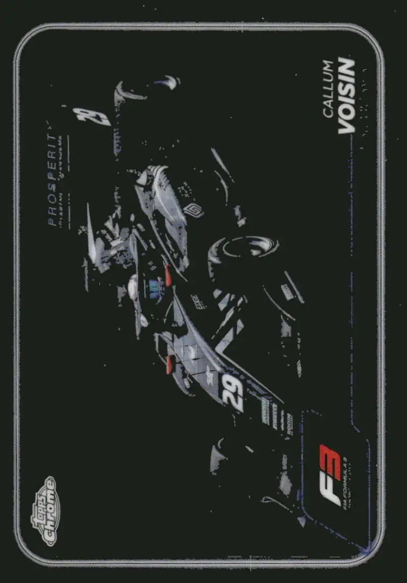 Callum Voisin Formula 3 race car on 2024 Topps Chrome Formula 1 Rodin Motorsport card