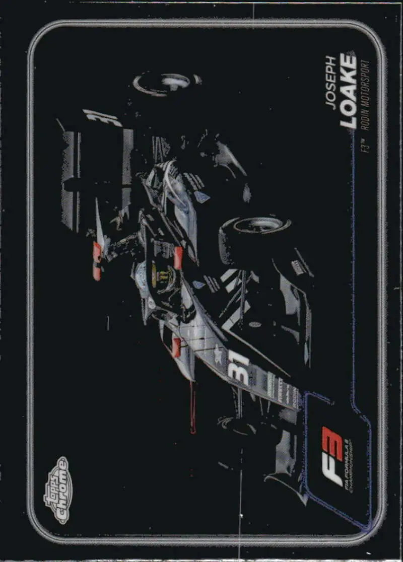 Formula 3 race car featuring Joseph Loake from Rodin Motorsport racing card