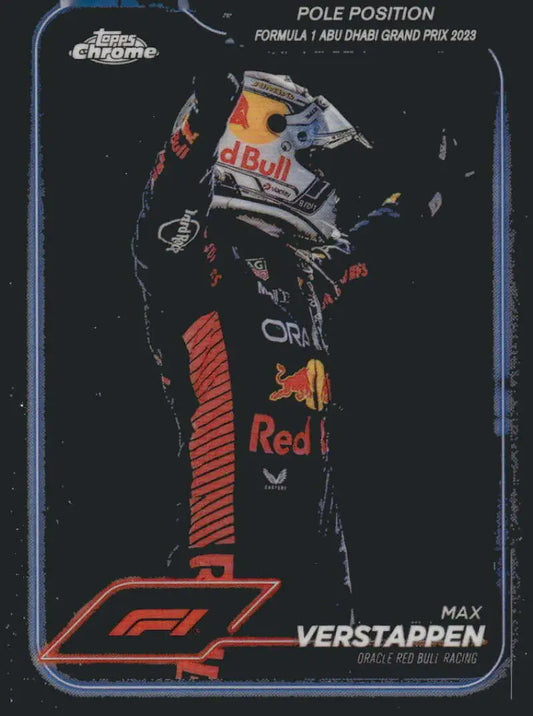 2024 Topps Chrome Max Verstappen Red Bull Racing trading card from Oracle Red Bull Racing