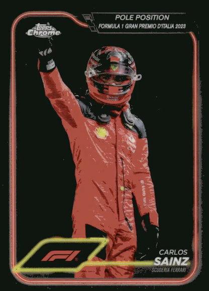 Carlos Sainz Ferrari HP Racing Topps Chrome Formula 1 trading card image
