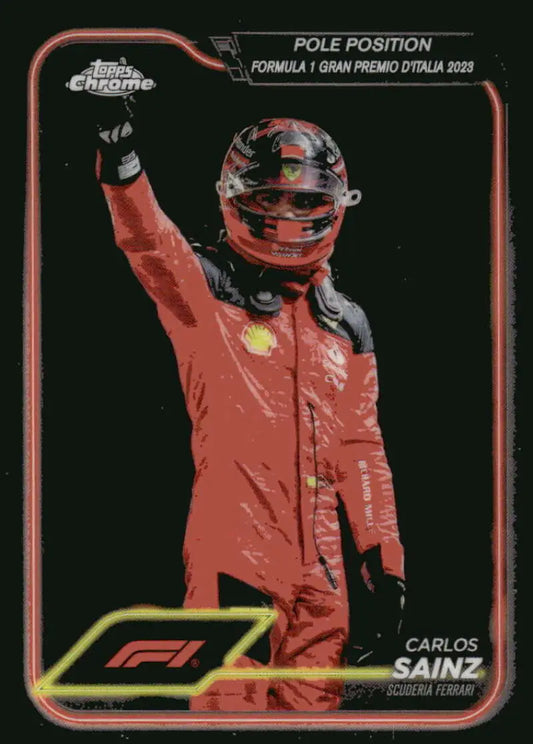 Carlos Sainz Ferrari HP Racing Topps Chrome Formula 1 trading card image
