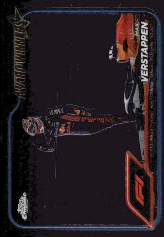 Max Verstappen trading card from 2024 Topps Chrome Formula 1 Red Bull Racing series