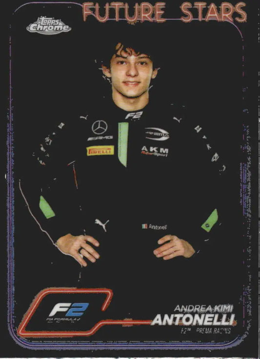 Andrea Kimi Antonelli Topps Chrome Future Stars trading card from 2024 Topps Chrome F1 collection