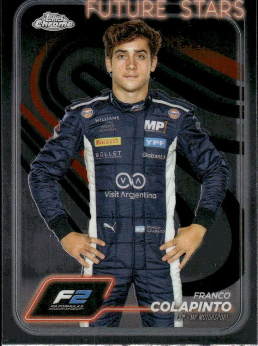2024 Topps Chrome Franco Colapinto F2 racing card from Topps Chrome Formula series